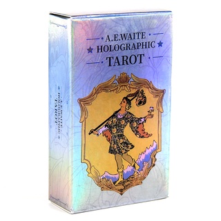 สินค้า A.E Waite Holographic Tarot Cards การ์ดเกมสําหรับครอบครัวปาร์ตี้