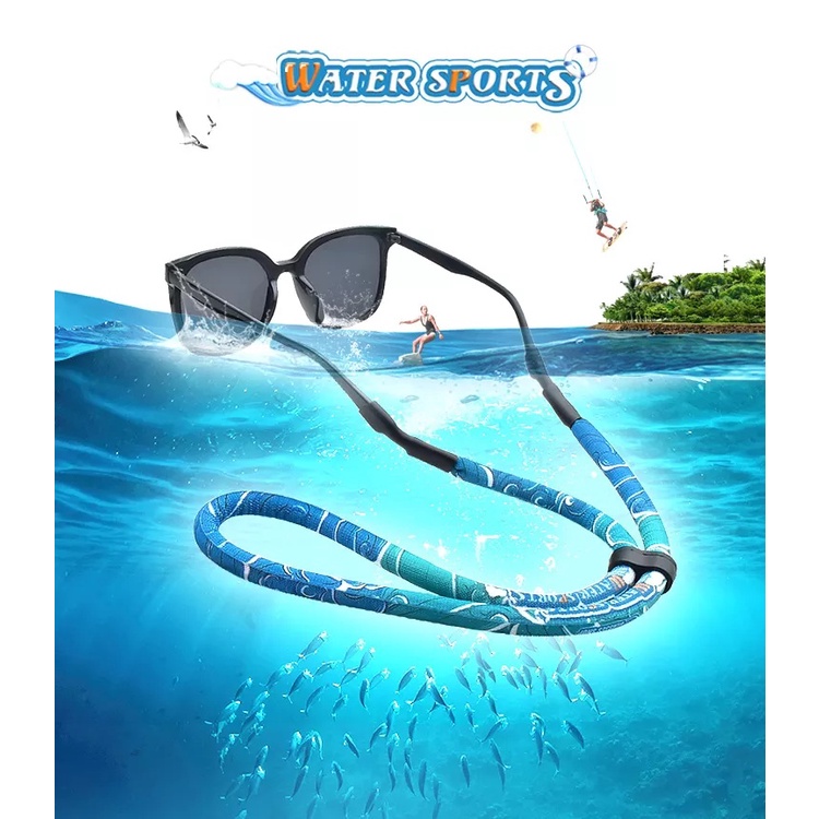 สายคล้องแว่นตาลอยน้ำ Float Glasses Rope ลายคลื่นน้ำ Shopee Thailand