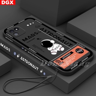 เคสโทรศัพท์มือถือ TPU แบบนิ่ม ลายนักบินอวกาศ Mars มีสายคล้อง สําหรับ Samsung A04E A04S A03 A03S A13 A02S A21S A12 A11 A10 A20 A30 A50 A52 A20S A50S M12 M11 A51 A71 A23