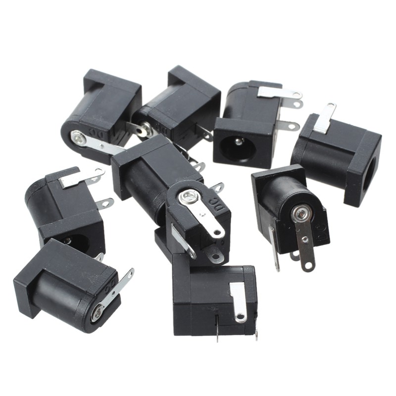10 Dc Power แจ็คซ็อกเก็ต 2 . 1 มม . Barrel Type Pcb Mount | Shopee Thailand