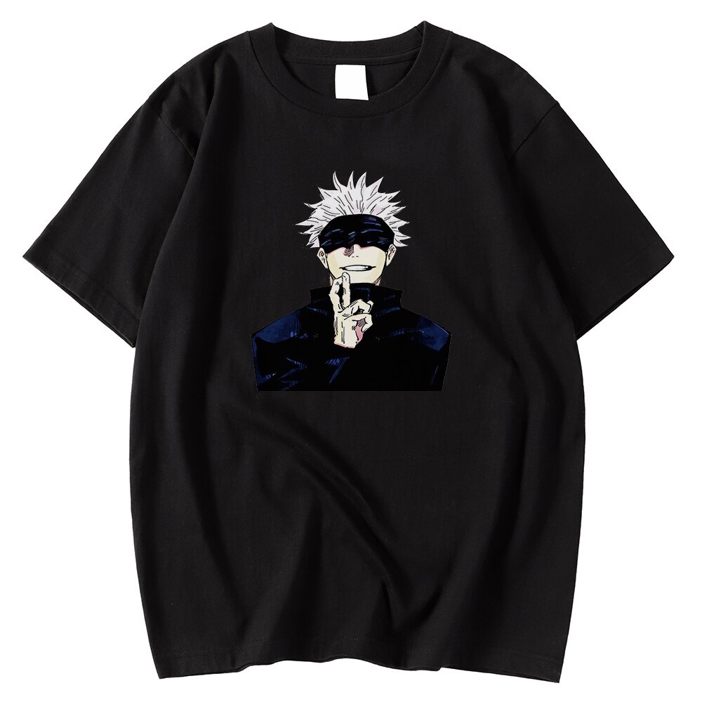 เสื้อยืดพิมพ์ลายการ์ตูน-jujutsu-kaisen-satoru-gojo-ทรงหลวมขนาดใหญ่สําหรับผู้ชาย-สไตล์แฟชั่นเรียบง่าย