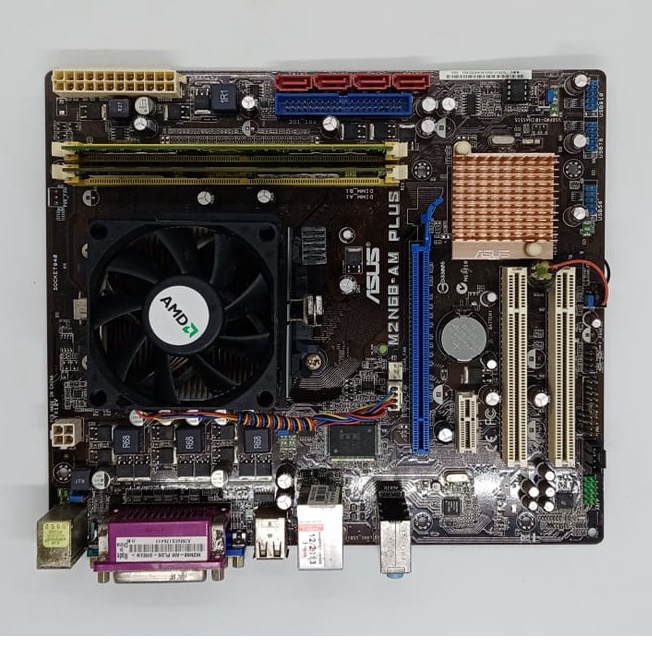 เมนบอร์ด ASUS M2N68-AM PLUS DDR2 + CPU AMD Athlon 64 X 2 + แรม 2 GB ...