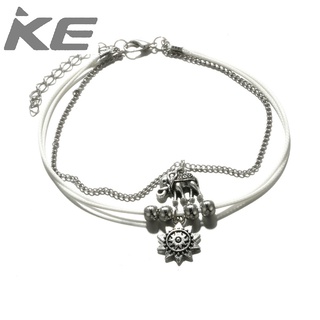 Metal Animal Footwear Elephant Sun MultiLeather Rope Square Bead Chain Anklet for girls for wo
