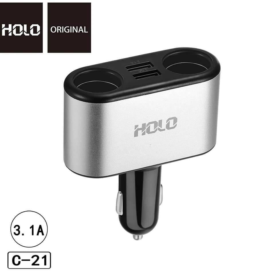 ช่องเสียบที่ชาร์จแบตในรถยนต์-holoรุ่น-c21-usb-2-port-มีช่องจุดบุหรี่ในรถยนต์-2-ช่อง-และช่องเสียบที่ชาร์จแบตในรถยนต์-3-1a