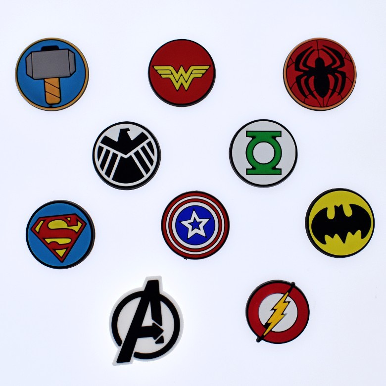 พร้อมส่ง-กระดุมติดรองเท้า-crocs-jibbitz-pins-marvel-hero-icon-หลากสีสัน-diy