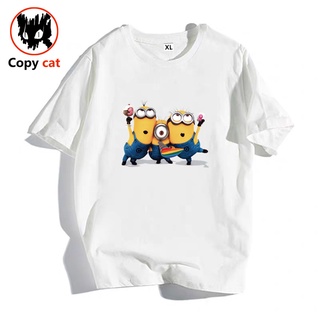 [Copy cat] #1A551m (White) Cotton Plus size T-shirt for Mens on big sale Tees Tops Korean Fashion Short sleeve Round nec