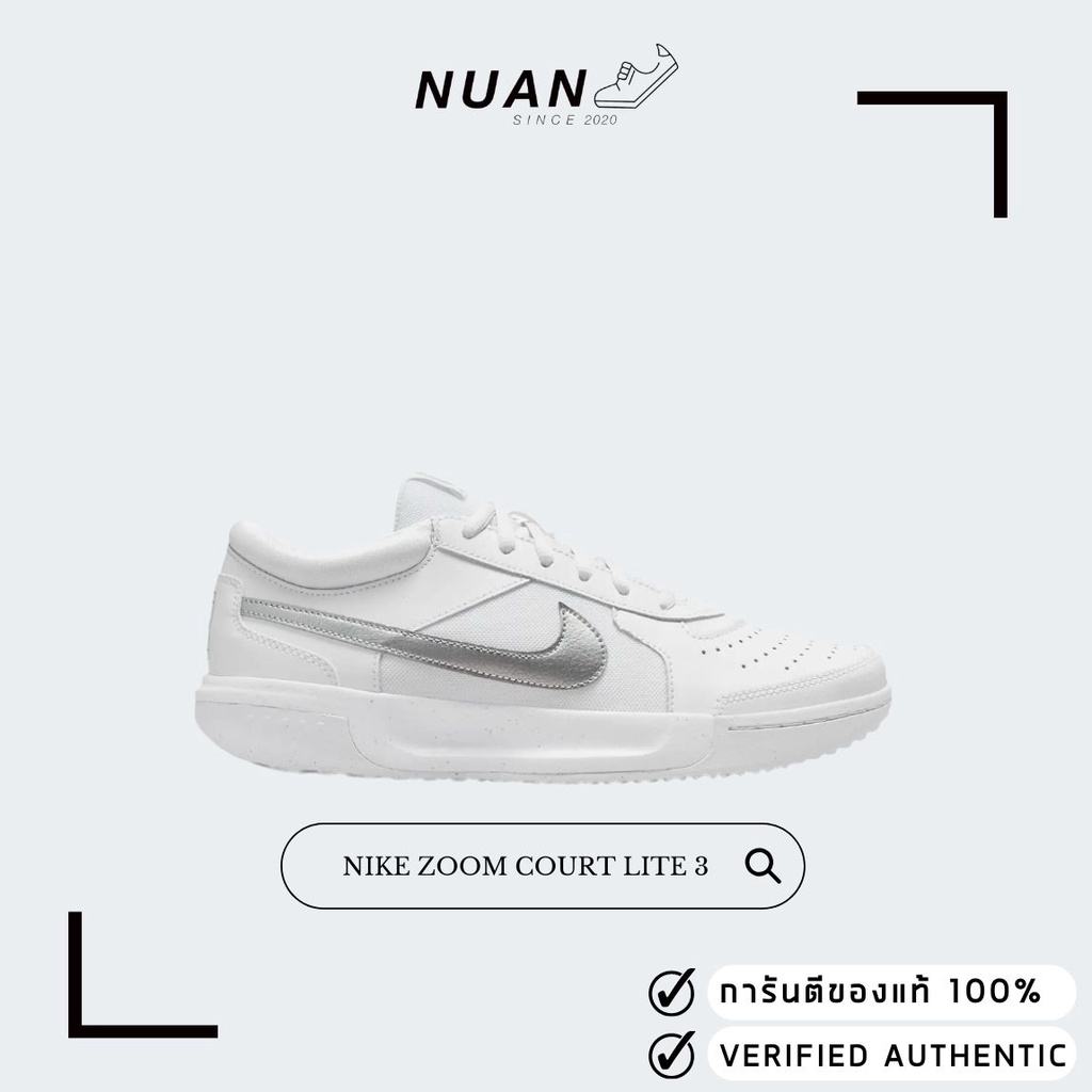 ราคาและรีวิวWmns Nike Zoom Court Lite 3 DH1042-101 " ป้ายไทย " รองเท้าเทนนิส รองเท้าผ้าใบ