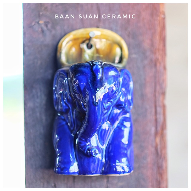 baansuan-ceramic-แจกันแขวนผนัง-เซรามิค-กระถางปลูกต้นไม้-แจกันติดผนัง-รูปช้าง-กระถางไม้น้ำ