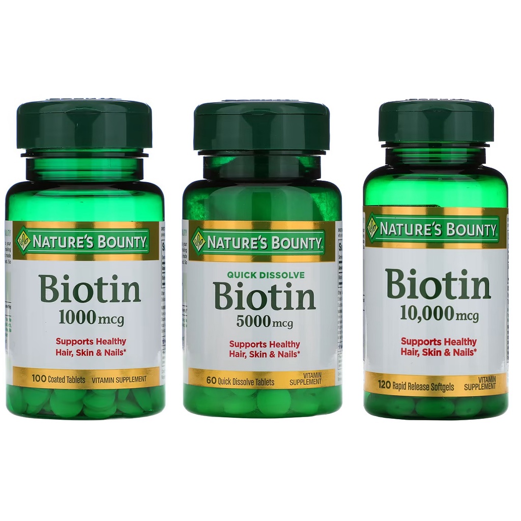 ภาพหน้าปกสินค้าพร้อมส่ง  Nature's Bounty, Biotin, 1,000 mcg/5000 mcg/10,000 mcg, จากร้าน superying_is14 บน Shopee