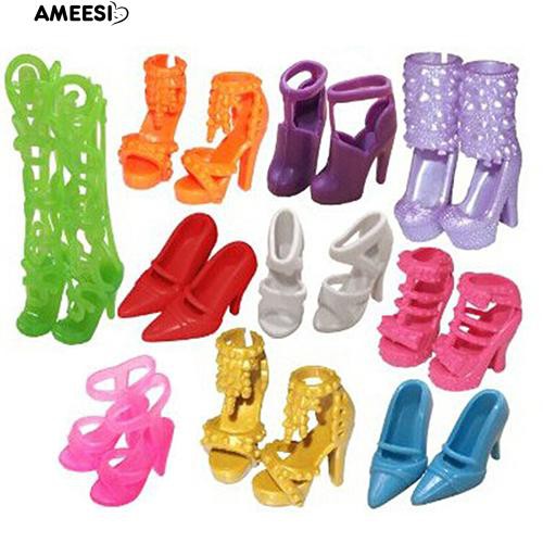 ameesi-รองเท้าแบบต่างๆ-สำหรับตุ๊กตาบาร์บี้-10-คู่
