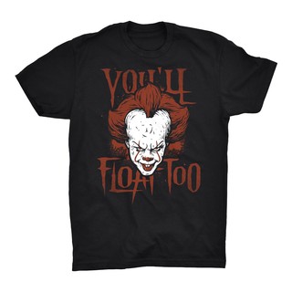 เสื้อยืด พิมพ์ลาย It Pennywise Clown Head YouLl Float Too Horror Halloween สําหรับผู้ชาย