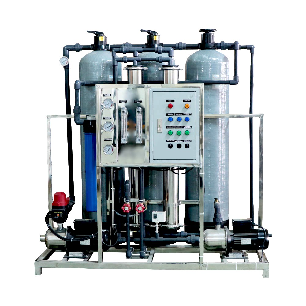บ้านเครื่องกรอง-เครื่องกรองน้ำดื่มอุตสาหกรรม-pretreatment-frp12x52-ro-12000-lpd-on-frame-mb-4040lx2