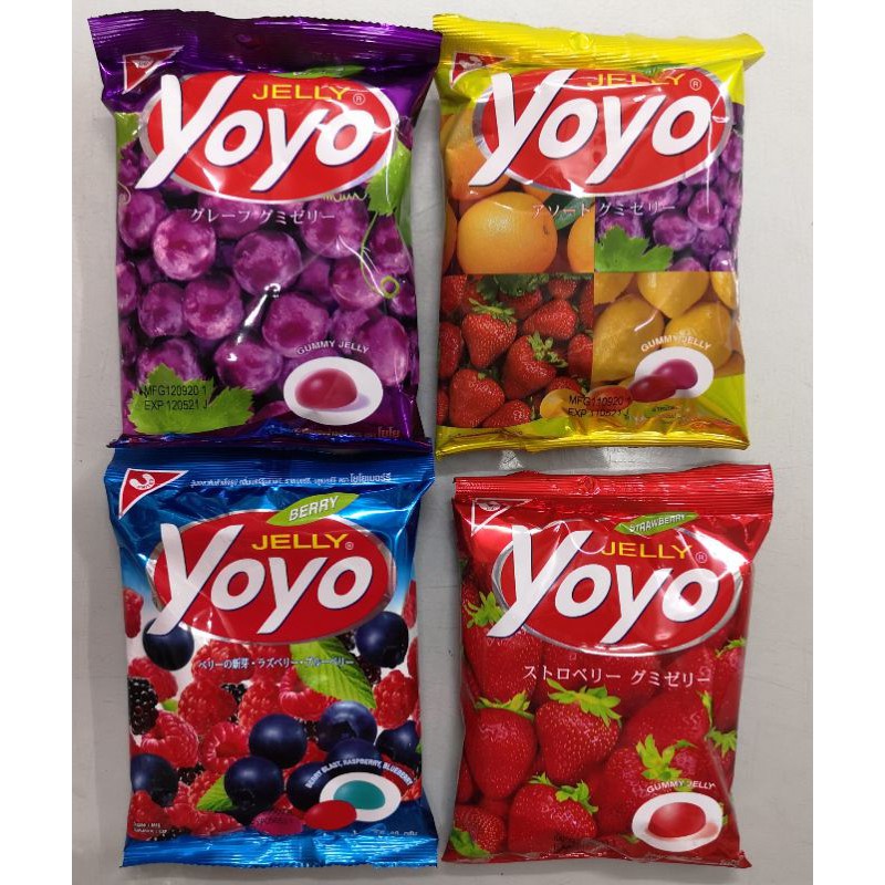 jelly yoyo โยโย่ ขนมเจลลี่เจลาตินผสมน้ำผลไม้ 80 กรัม Shopee Thailand