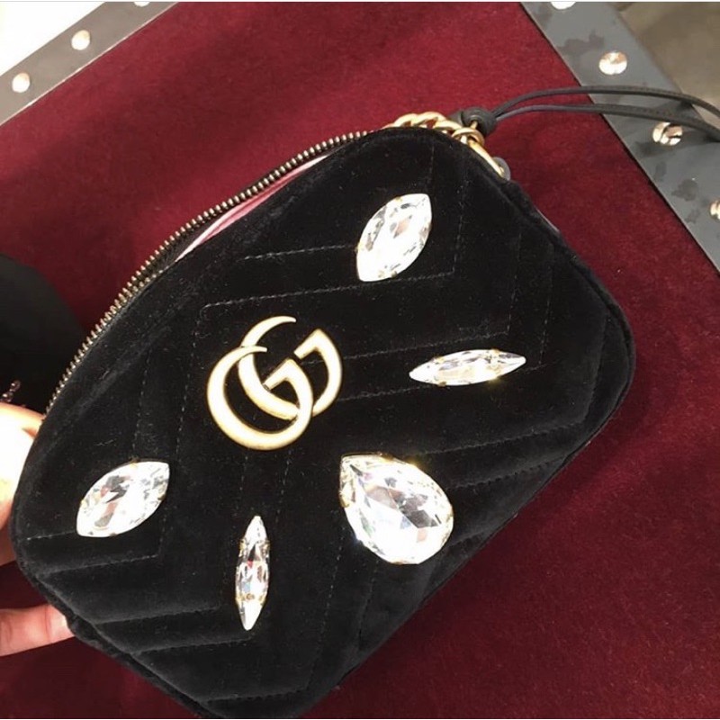 Gucci black shop velvet crossbody