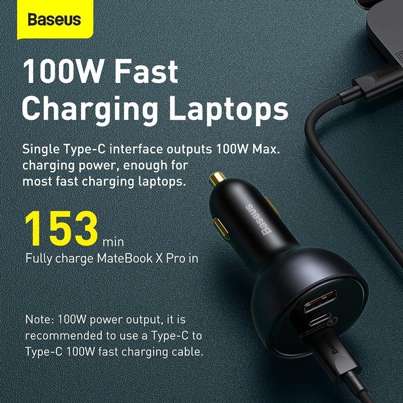baseus-ที่ชาร์จในรถยนต์-160w-ชาร์จเร็ว-5-0-4-0-3-0-pd-สําหรับ-macbook-ipad-pro-laptop-usb-type-c-charger-สําหรับ-iphone-samsung-xiaomi