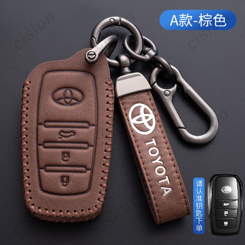 เคสกุญแจรีโมตรถยนต์-แบบหนัง-สําหรับ-toyota-corolla-prius-camry-chr-c-hr-rav4-altis-land-cruiser-prado-keyless