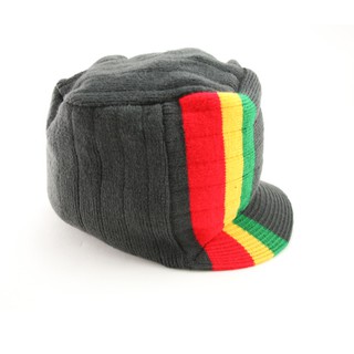 สินค้าราสต้า Cap Black Hiphop Side Green Yellow Red Stripes หมวกสไตล์ URBAN CAP﻿ ราสต้าทรงสูง เท่ห์ด้วยสีราสต้า-เรกเก้