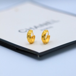 ต่างหูห่วงลายสก็อต 12 mm 👑รุ่นE5 1คู่ แถมฟรีตลับทอง CN Jewelry ตุ้มหู ต่างหูแฟชั่น ต่างหูเกาหลี ต่างหูทอง