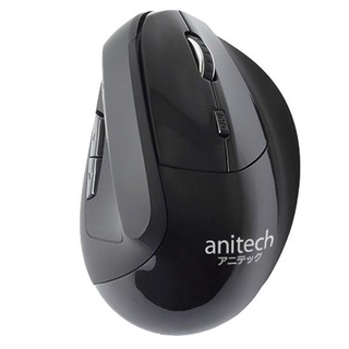 Anitech Wireless Vertical Mouse W225 Black เมาส์แนวตั้ง ลดอาการปวดข้อมือจากการใช้งานนาน ๆ สะดวกด้วยการใช้งานแบบไร้สาย