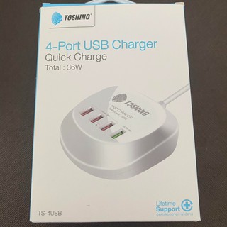 [ราคาพิเศษ] Toshino รุ่น TS-4USB 4-Port USB Charger Quick Charge 36W ผลิตจากวัสดุคุณภาพ ทนทานต่อการใช้งาน