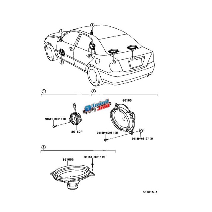 ของแท้-ลำโพง-วิทยุ-ติดรถยนต์-โตโยต้า-แคมรี่-toyota-camry-ราคาต่อ-1-ชิ้น