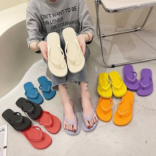 Flonas🔆พร้อมส่ง⚠️ รองเท้าแตะแฟชั่นเกาหลี สายสีเดียวกับพื้น นุ่มนิ่มกันน้ำ มี8สี (1039)