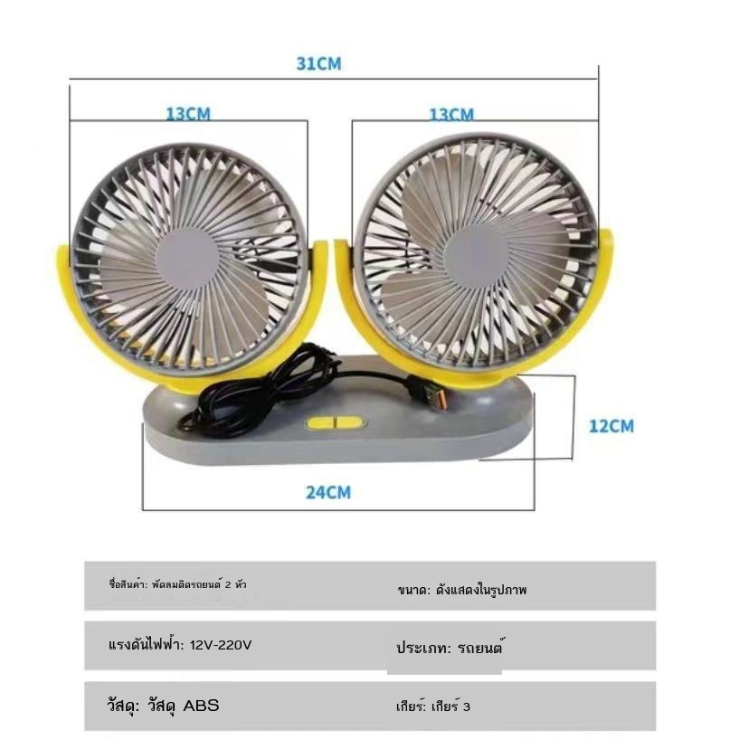 พัดลมติดรถยนต์ขนาด-12-นิ้ว-24v-รถบรรทุกขนาดใหญ่-รถโรงเรียน-พัดลมติดเพดาน-พัดลมระบายความร้อน-12v-รถยนต์นั่งส่วนบุคคล-เพดา
