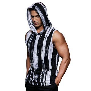 ภาพหน้าปกสินค้าเสื้อฮู้ดแขนกุดชาย เสื้อมีหมวก Men\'s Sleeveless Hoodies ที่เกี่ยวข้อง