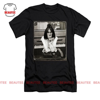 เสื้อยืดผ้าฝ้ายCOTTON เสื้อยืด ลายเปียโน Neil YoungS-5XL