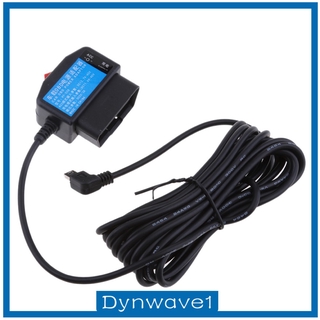 ( Dynwave1 ) In Car Dash Cam Dvr Hardwire Kit Mini Usb หัวสายเคเบิ้ลพร้อมสวิทช์ 3 . 5 เมตรสําหรับรถยนต์