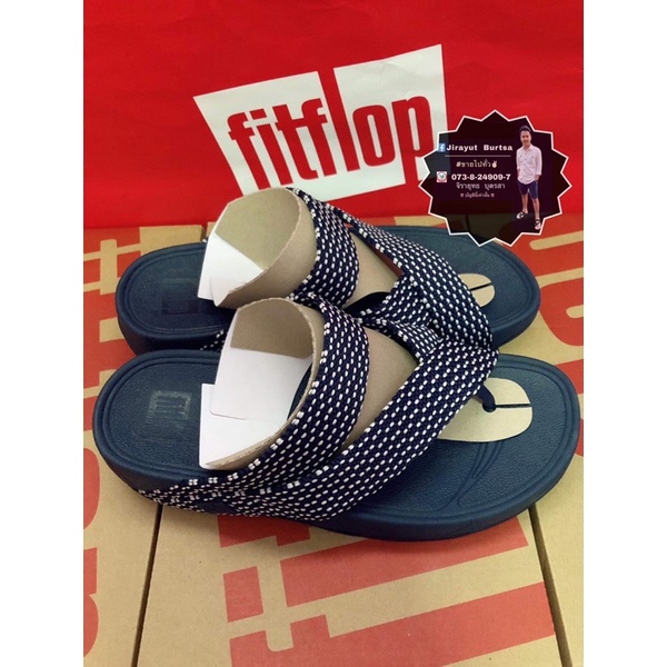 รองเท้าfitflop-สีกรมจุดขาว-ของแท้100