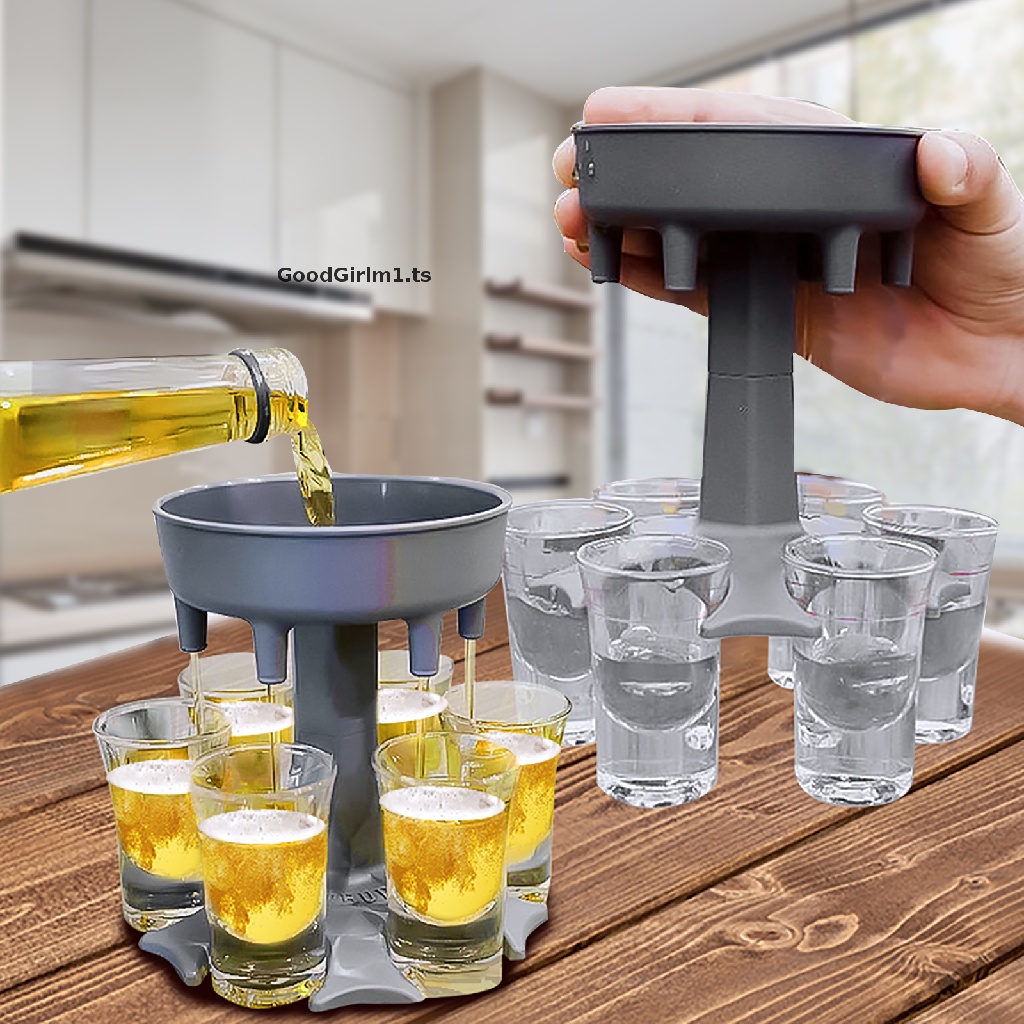 GoodGirlm1 Liquor Dispenser 6 Shot Glass Dispenser Holder Drinking