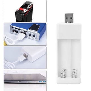 [Biho] 2 Slots Battery Charger AA AAA USB Rechargeable Battery Charging Adapter Portable Plastic Charger