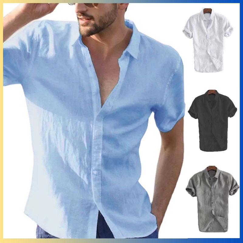 short-sleeve-shirts-men-summer-solid-color-shirt-tops-m-3xl