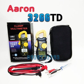 คลิบแอมป์ Aaron 3266TD แท้100% Digital Clamp Meter คลิปแอมป์ มิเตอร์วัดไฟ มัลติมิเตอร์ดิจิตอล วัดอุณหภูมิ วัดเฮิร์ท คาปา