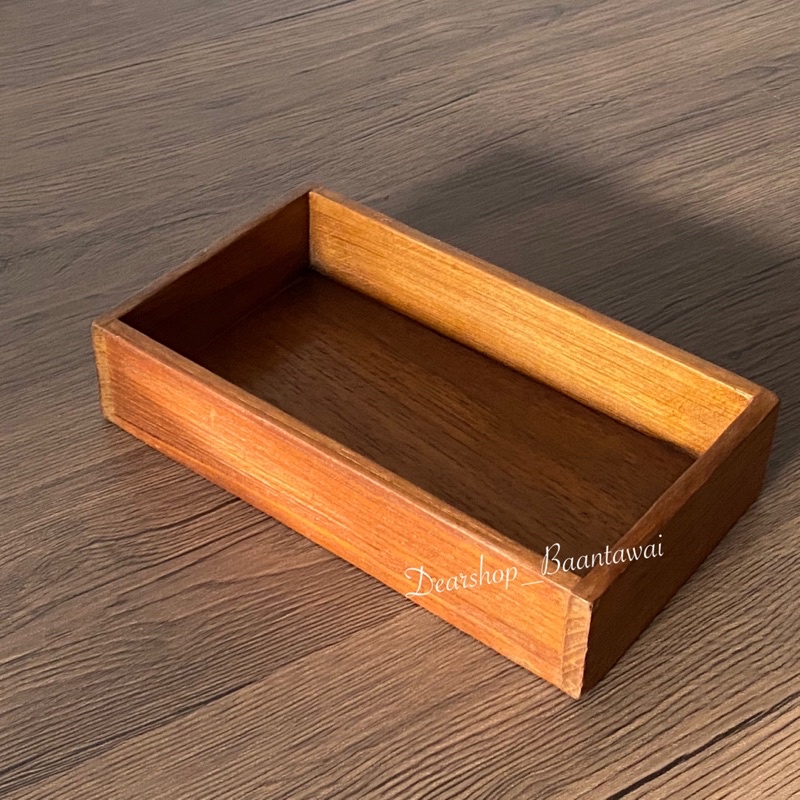 กล่องไม้สัก-กล่องไม้เก็บของกระจุกกระจิก-จัดระเบียบของบนโต๊ะ