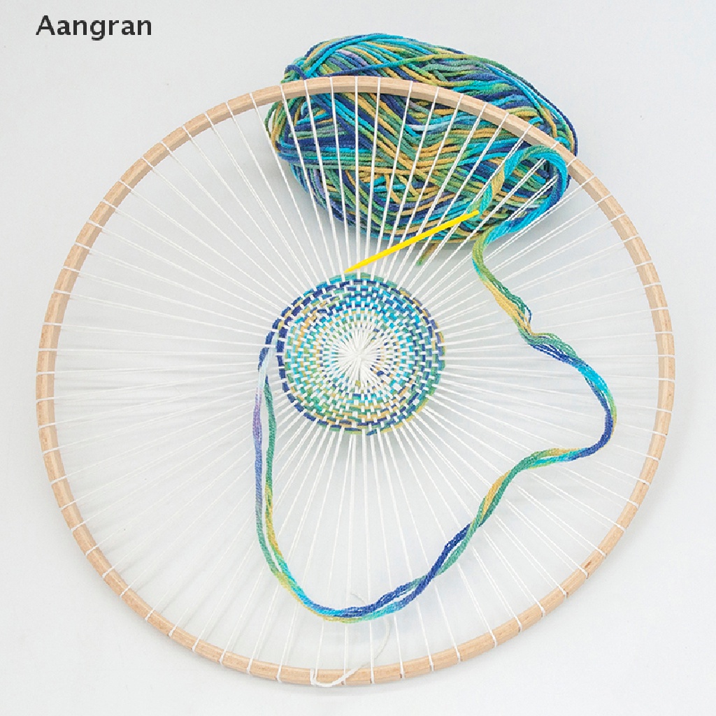 aangran-เครื่องทอผ้าไม้-ทรงกลม-แฮนด์เมด-diy