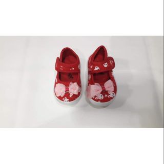 รองเท้าเด็กสีแดง ผูกโบว์  ไซส์ 16