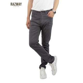 สินค้า Razway กางเกงชิโน่ ทรงยีนส์ ผ้ายืดนุ่ม ทรงกระบอกเล็ก กางเกงขายาวผู้ชาย รุ่น RZ658
