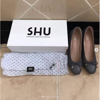 รองเท้า รองเท้าส้นสูง แบรนด์ SHU สี greyhound รุ่น sofy slim size 36 รองเท้าหนังแกะ สภาพใหม่ ซื้อจาก shop ของแท้