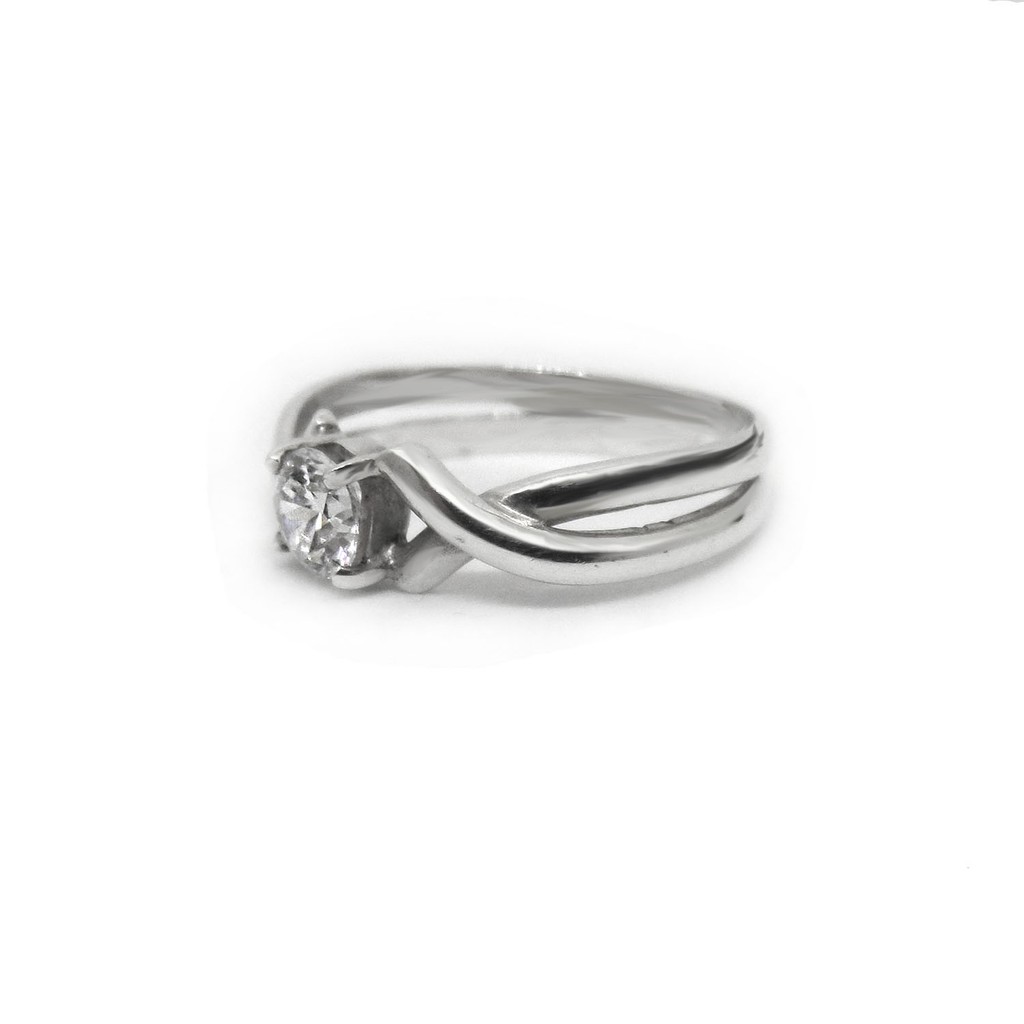 finejewelthai-แหวนเพชรcz-แหวนเงินแท้-แหวนหมั้น-แหวนแต่งงาน-diamond-cz-silver-ring-r1040cz