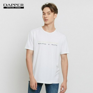 DAPPER เสื้อยืด Striped Logo Print T-Shirt สีขาว (KRW1/588RS)