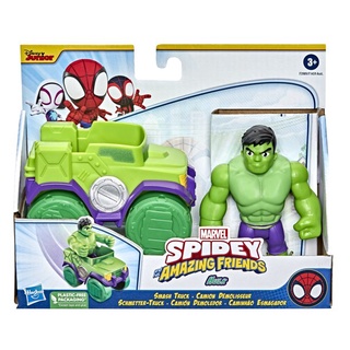 Marvel Spidey and His Amazing Friends Hulk Action Figure and Vehicle F3989 ฟิกเกอร์ Marvel Spidey and His Amazing Friends Hulk F3989 ของเล่นสําหรับเด็ก