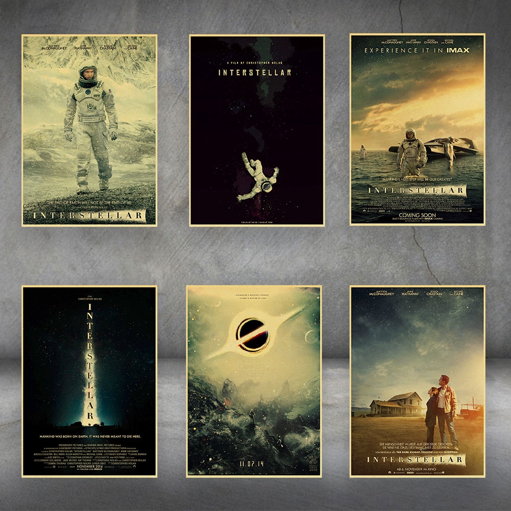 โปสเตอร์ แบบติดผนัง รูปภาพยนต์ Interstellar สไตล์วินเทจ สำหรับตกแต่ง