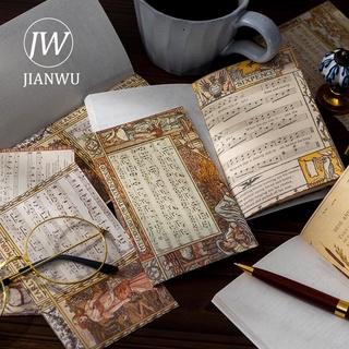 สินค้า Jianwu แผ่นกระดาษโน้ตดนตรี สไตล์วินเทจ DIY สําหรับตกแต่งสมุดบันทึก 50 แผ่น
