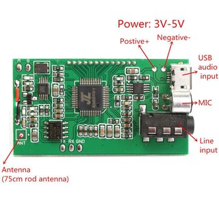 สินค้า dsp pll 87-108 mhz แผ่นบอร์ดโมดูลส่งสัญญาณวิทยุ fm สเตอริโอดิจิตอลแบบไร้สาย