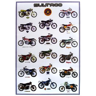 โปสเตอร์ รถมอเตอร์ไซค์ Bultaco (1958-1983) POSTER 24”X35” Inch Spanish MOTORBIKES Retro Vintage Antique