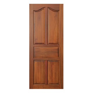 Interior door MERANTI WOOD DOOR N999 5-PANEL 80X200CM ARCHED TOP NATURAL Door frame Door window ประตูภายใน ประตูไม้สยาแด