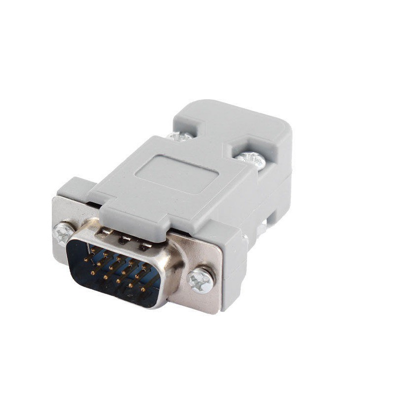 ภาพสินค้าหัวประกอบ VGA DB15 Male Female head 3 rows 15 pins welding head metal shell connector computer video interface VGA plug จากร้าน alpha_expert บน Shopee ภาพที่ 5