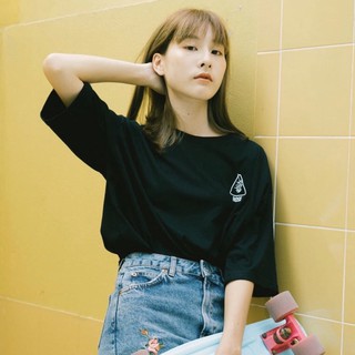 97X - black ROSE | เสื้อยืด oversize สีดำ (ถ่ายจากสินค้าจริง)